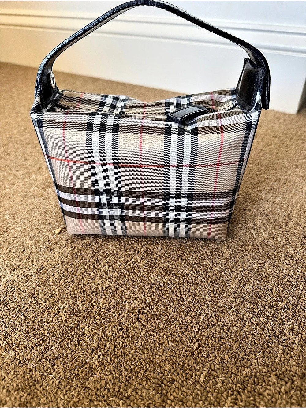 COA Burberry Plaid Mini Bag in Beige & Black